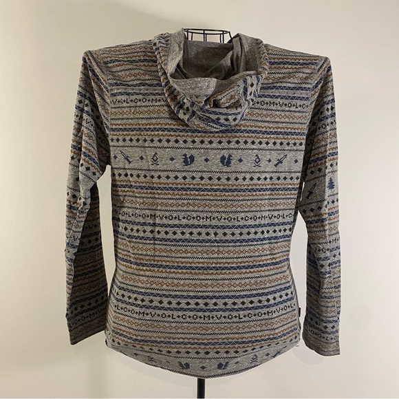 Volcom Hoodie Gray Striped Long Sleeve Sweater Size Medium - Picture 2 of 5